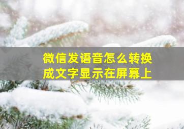 微信发语音怎么转换成文字显示在屏幕上