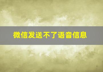 微信发送不了语音信息