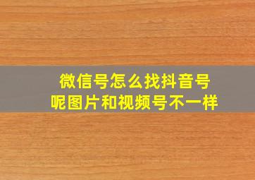 微信号怎么找抖音号呢图片和视频号不一样