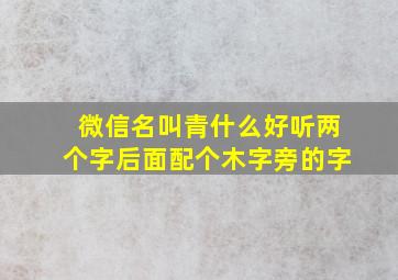 微信名叫青什么好听两个字后面配个木字旁的字