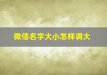 微信名字大小怎样调大