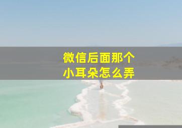 微信后面那个小耳朵怎么弄