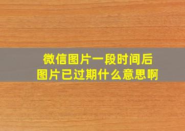 微信图片一段时间后图片已过期什么意思啊