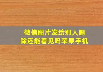 微信图片发给别人删除还能看见吗苹果手机