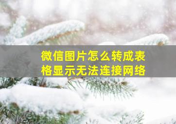 微信图片怎么转成表格显示无法连接网络