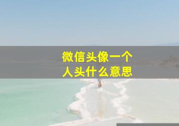 微信头像一个人头什么意思