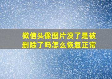 微信头像图片没了是被删除了吗怎么恢复正常