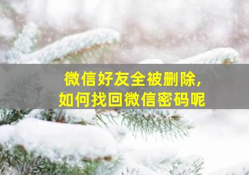 微信好友全被删除,如何找回微信密码呢