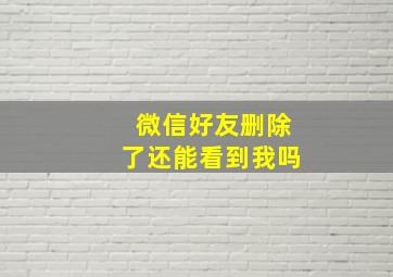 微信好友删除了还能看到我吗