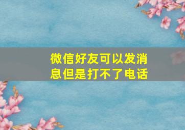 微信好友可以发消息但是打不了电话