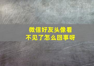 微信好友头像看不见了怎么回事呀