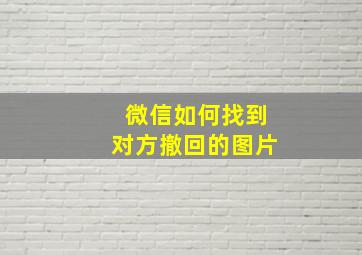 微信如何找到对方撤回的图片