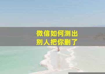 微信如何测出别人把你删了