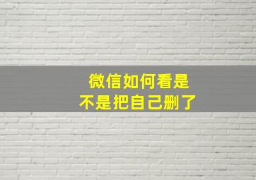 微信如何看是不是把自己删了