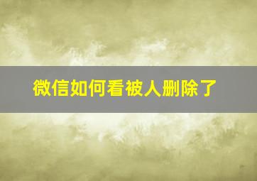 微信如何看被人删除了