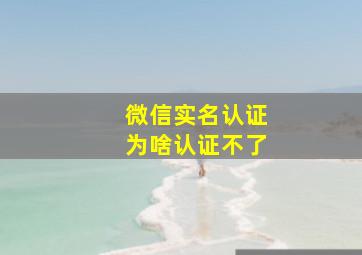 微信实名认证为啥认证不了