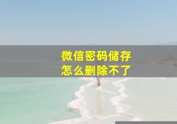 微信密码储存怎么删除不了