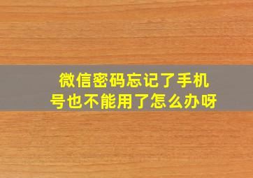 微信密码忘记了手机号也不能用了怎么办呀