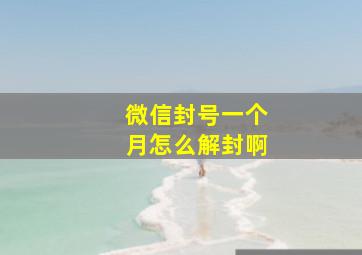 微信封号一个月怎么解封啊