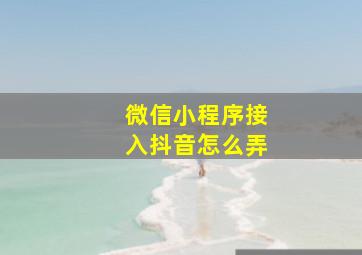 微信小程序接入抖音怎么弄