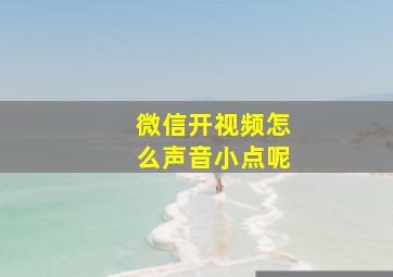 微信开视频怎么声音小点呢