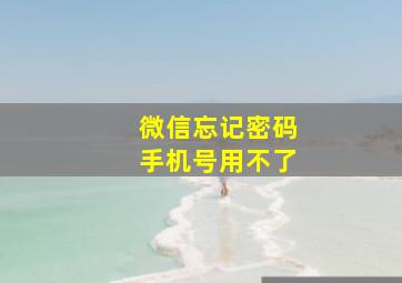 微信忘记密码手机号用不了