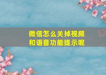 微信怎么关掉视频和语音功能提示呢