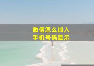 微信怎么加入手机号码显示