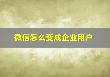 微信怎么变成企业用户