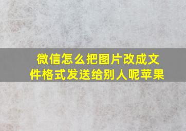 微信怎么把图片改成文件格式发送给别人呢苹果