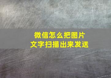 微信怎么把图片文字扫描出来发送