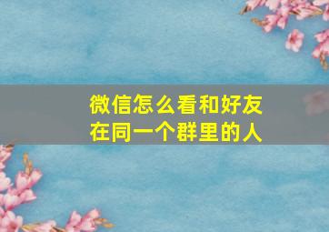 微信怎么看和好友在同一个群里的人