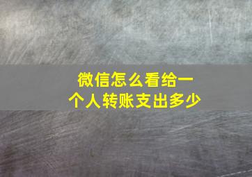 微信怎么看给一个人转账支出多少