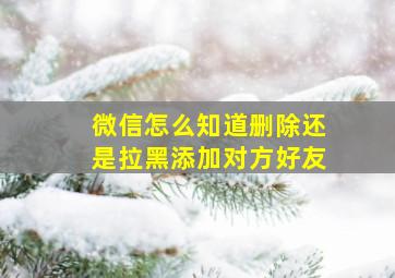 微信怎么知道删除还是拉黑添加对方好友