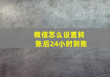 微信怎么设置转账后24小时到账