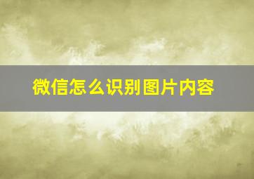 微信怎么识别图片内容