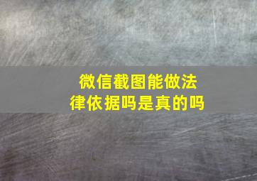 微信截图能做法律依据吗是真的吗