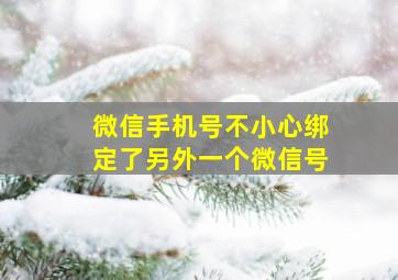 微信手机号不小心绑定了另外一个微信号