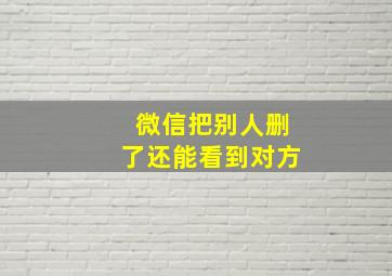 微信把别人删了还能看到对方