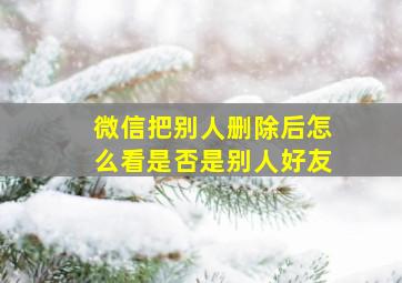 微信把别人删除后怎么看是否是别人好友