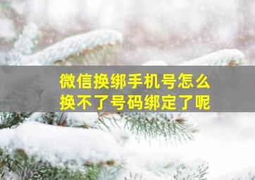 微信换绑手机号怎么换不了号码绑定了呢