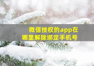 微信授权的app在哪里解除绑定手机号