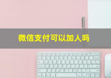 微信支付可以加人吗