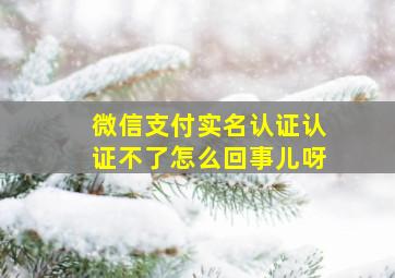 微信支付实名认证认证不了怎么回事儿呀