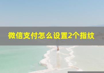 微信支付怎么设置2个指纹