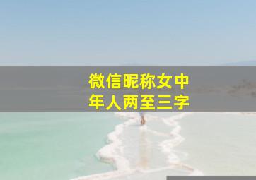 微信昵称女中年人两至三字