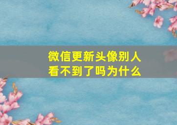 微信更新头像别人看不到了吗为什么