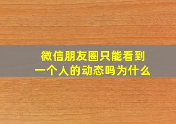 微信朋友圈只能看到一个人的动态吗为什么