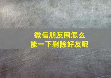 微信朋友圈怎么能一下删除好友呢