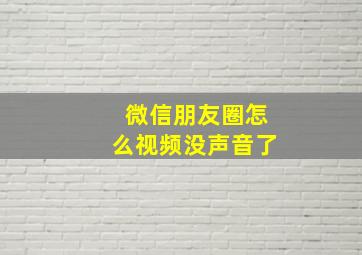 微信朋友圈怎么视频没声音了